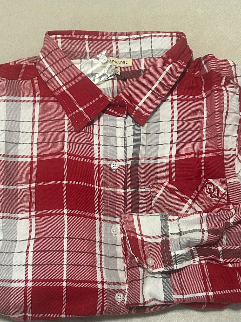NEW UG Apparel NCAA Oklahoma Sooners Women’s Plaid Flannel Shirt M